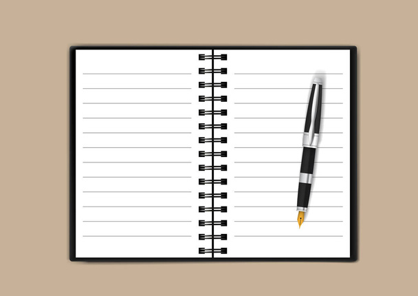 Abrir caderno e caneta
 - Vetor, Imagem