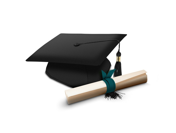 Mortarboard and scroll - Photo, Image