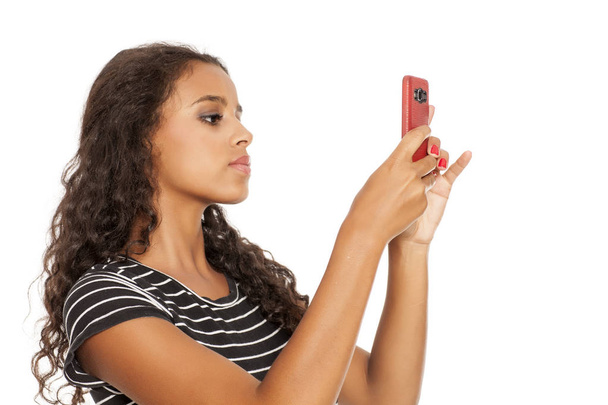 girl making selfie - Φωτογραφία, εικόνα