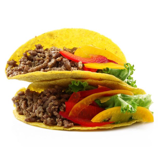 Mexikói taco fehér háttér - Fotó, kép