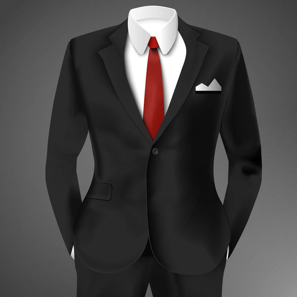 Classic Male Black Suit - Vektör, Görsel