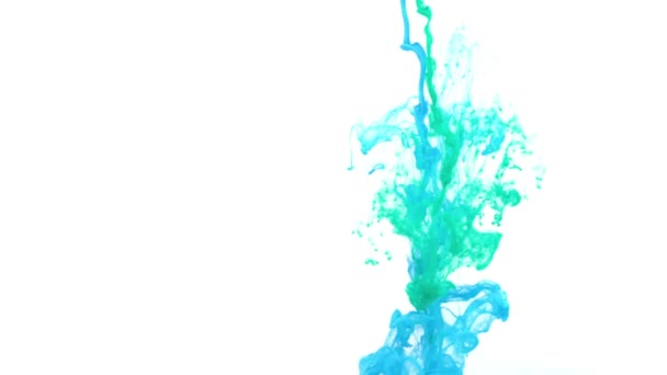 Turquoise en blauwe inkt in Water - Video