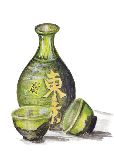 Japanse rijstwijn - sake - Foto, afbeelding