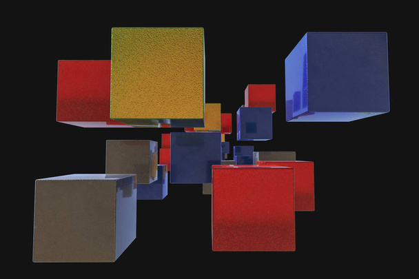 many colorful cubes - Foto, imagen