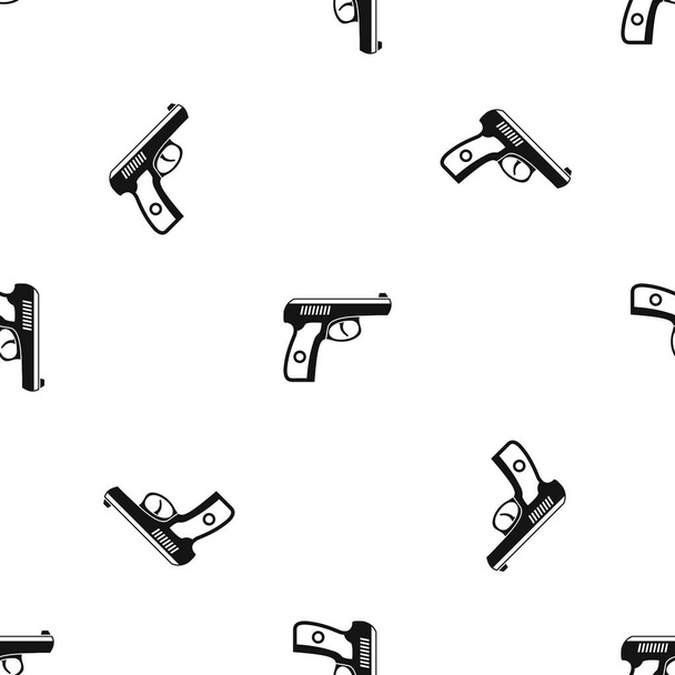 Gun pattern seamless black - Vector, imagen