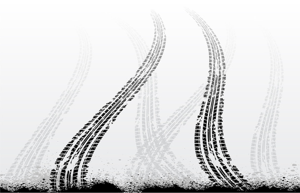 Колії шини на білому
 - Вектор, зображення