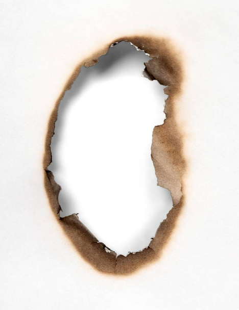Burned paper texture isolated on white background  - Photo, Image