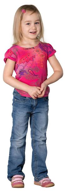 Cute little girl isolated on white background - Photo, Image