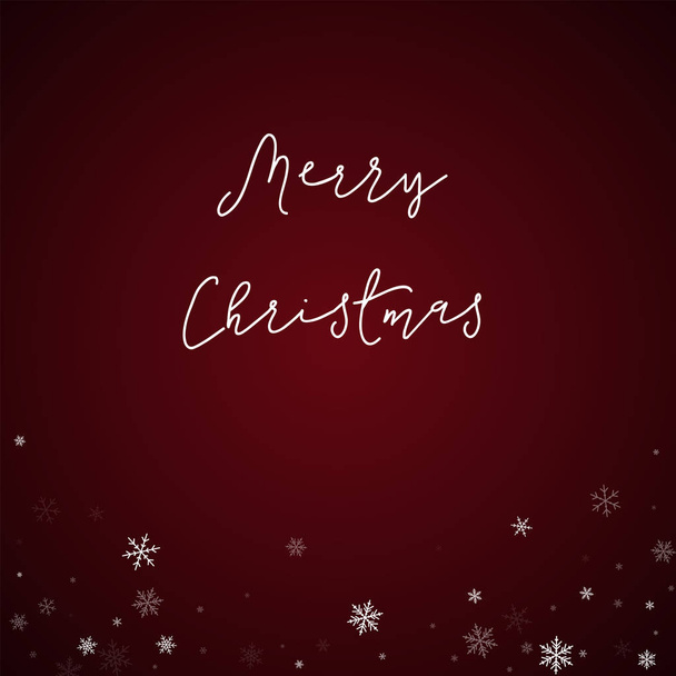 Merry Christmas greeting card Sparse snowfall background Sparse snowfall on red background - Вектор,изображение