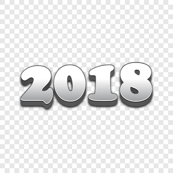 2018 yeni yıl 3d stil vektör işareti. - Vektör, Görsel