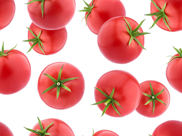 Tomatoes isolated on white background. Seamless Pattern wallpaper - Photo, Image