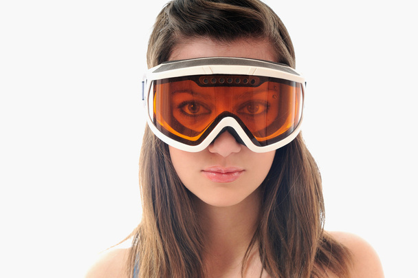 Woman ski glasses - Photo, Image