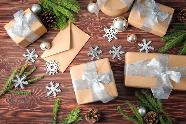 Christmas composition with gift boxes - Foto, Bild