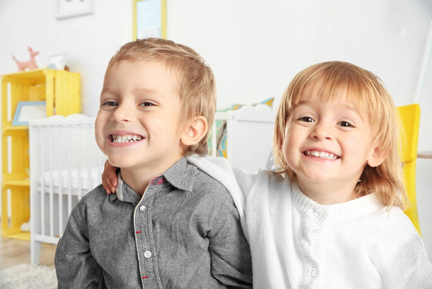 Cute little kids in children's room - Zdjęcie, obraz