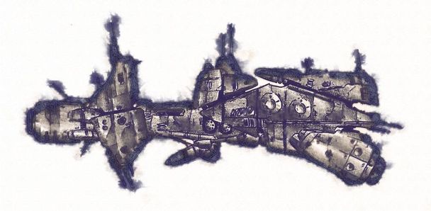 Űrhajó rakéta Doodle illusztráció - Fotó, kép