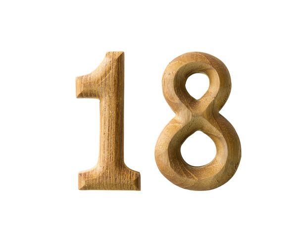 drewniane 18 numeryczne - Zdjęcie, obraz