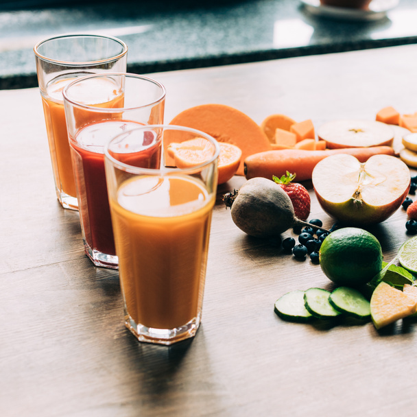 various smoothies in glasses - Photo, Image