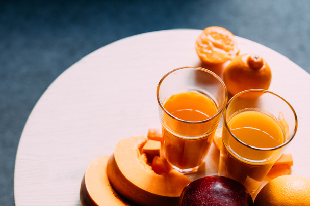 orange smoothie and ingredients - Photo, Image