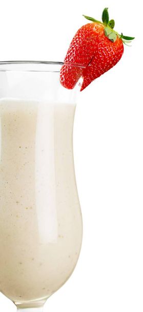 Fruit smoothie in a glass with straw - Foto, Imagem