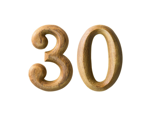 houten numerieke 30 - Foto, afbeelding