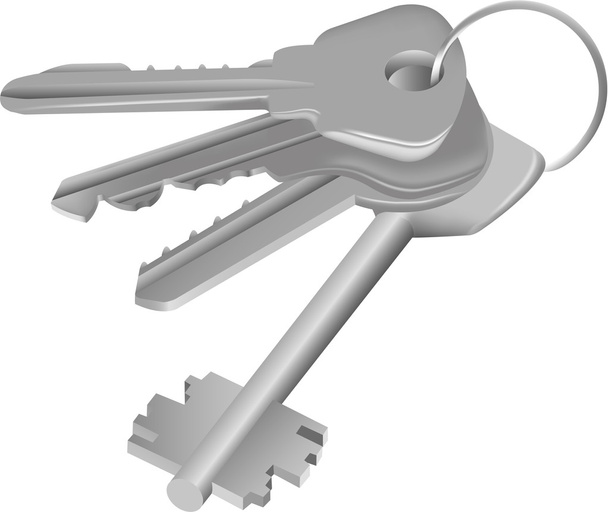 Векторные четыре ключа на кольце
 - Вектор,изображение