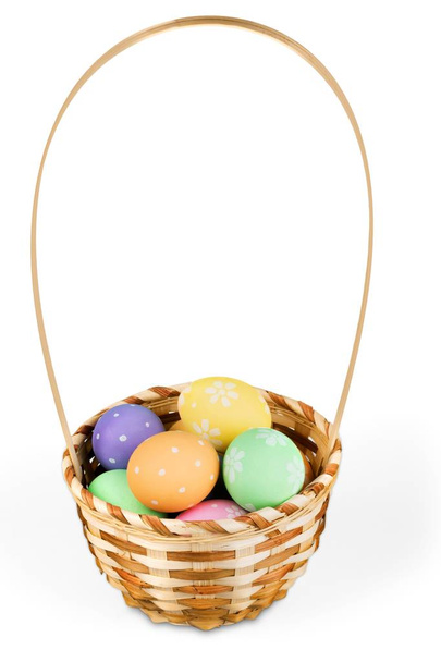 Basket with colorful eggs - Foto, Imagem