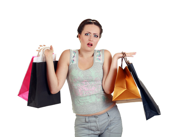Woman with shopping bags - Fotó, kép