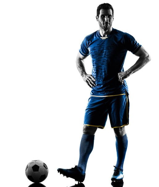 soccer player man silhouette isolated - Photo, Image