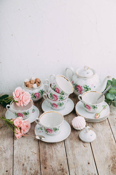 tea set in composition - Photo, image