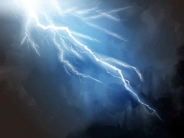 Blue lightning background - Vetor, Imagem