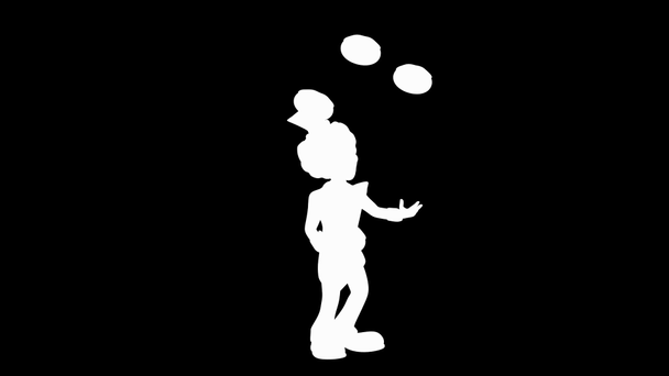 Клоун жонглирует пончиками
   - Кадры, видео