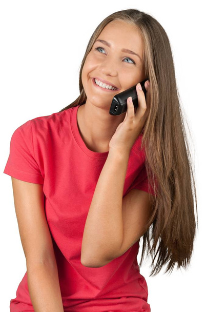 young woman using phone - Foto, afbeelding