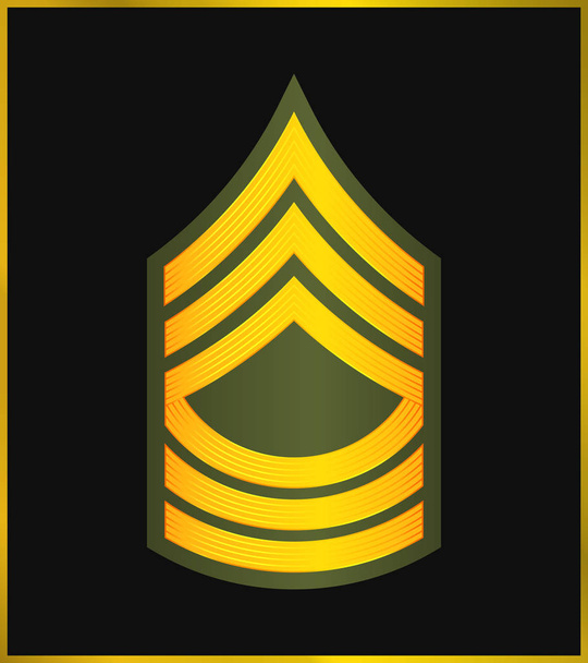 Lijst van militaire rangen en insignes. Strepen en dubbele punthaken van leger - Vector, afbeelding