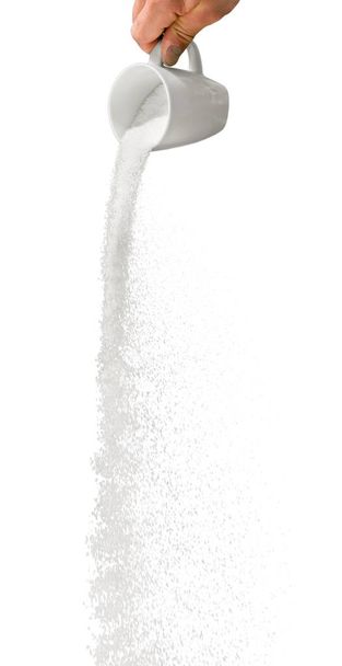 pouring white sugar - Fotó, kép