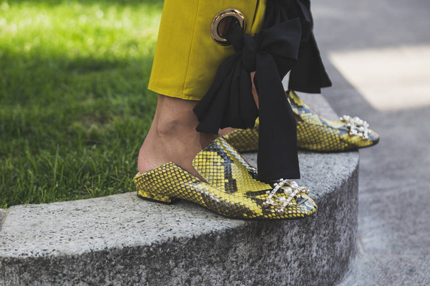 Detail of shoes at Milan Women's Fashion Week - Фото, зображення