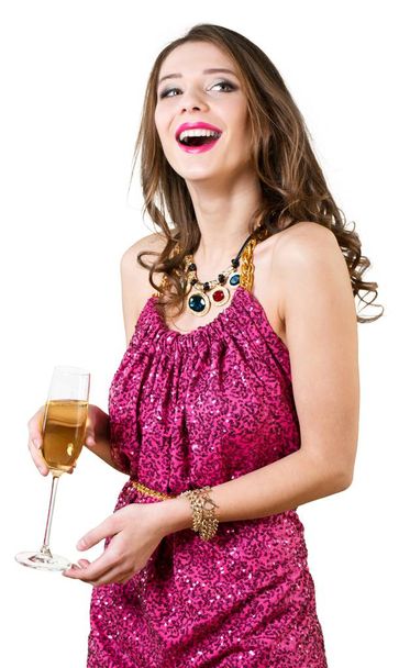 Pretty young woman with champagne - Foto, Bild