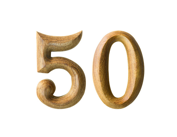 Wooden numeric 50 - Photo, Image
