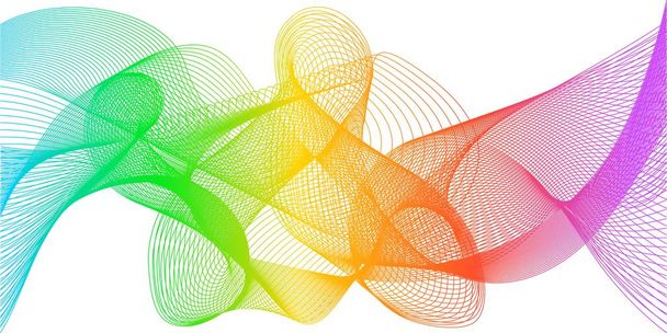 γραμμές χρώμα του ουράνιου τόξου fractal φόντο ουράνιο τόξο αφηρημένο κύμα φόντο πρότυπο διάνυσμα αφηρημένη φαντασία, εικονογράφηση, στυλιζαρισμένη κύματα - Διάνυσμα, εικόνα