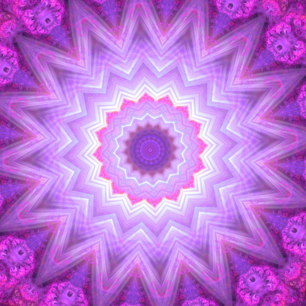 Spiritual mandala wheel or chakra symbol, digital fractal artwork - Photo, Image
