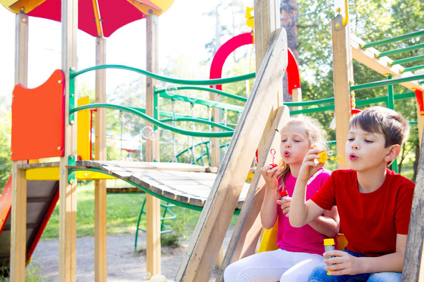 Kids on playground - Φωτογραφία, εικόνα