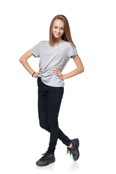 Teen girl in full length standing - Photo, image