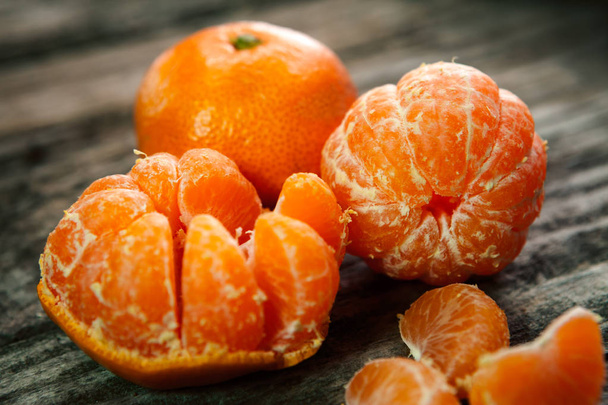 Peeled fresh clementines - Φωτογραφία, εικόνα