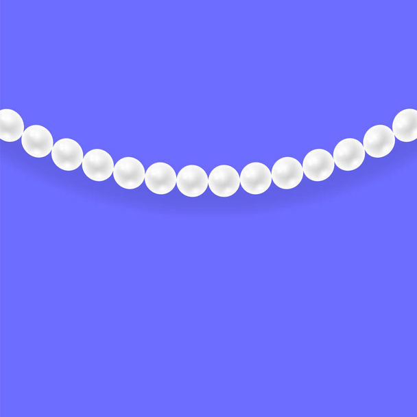 Natural White Pearl Necklace - Vector, Image