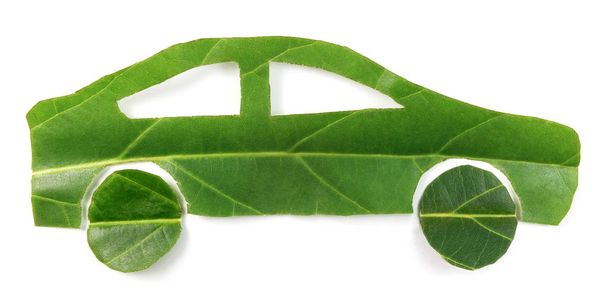 Ізольовані зелений лист автомобіля - Фото, зображення