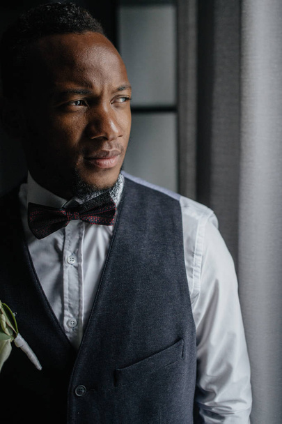  Handsome african American groom  - Photo, image