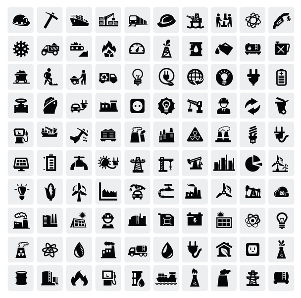 Industry icons set - Vector, Image
