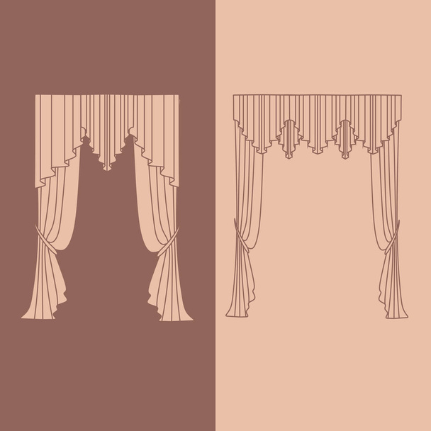 illustration curtains and draperies interior decoration design i - Vector, Image