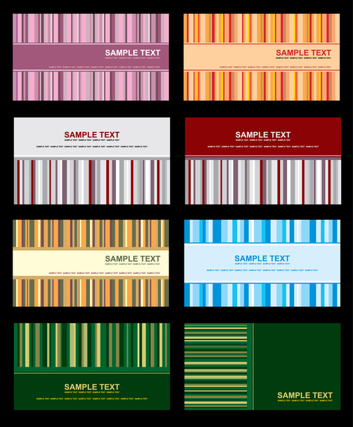 Collection horizontal business cards - Vector, Image