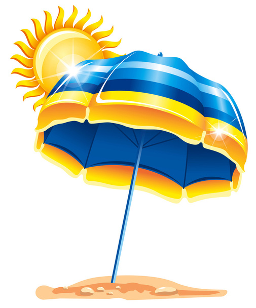 ομπρέλα στην παραλία - Διάνυσμα, εικόνα
