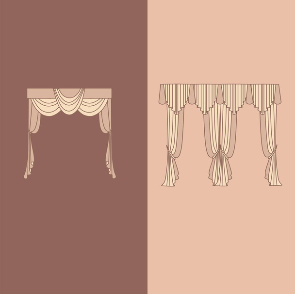 classic curtains . curtains . lambrequin - Wektor, obraz
